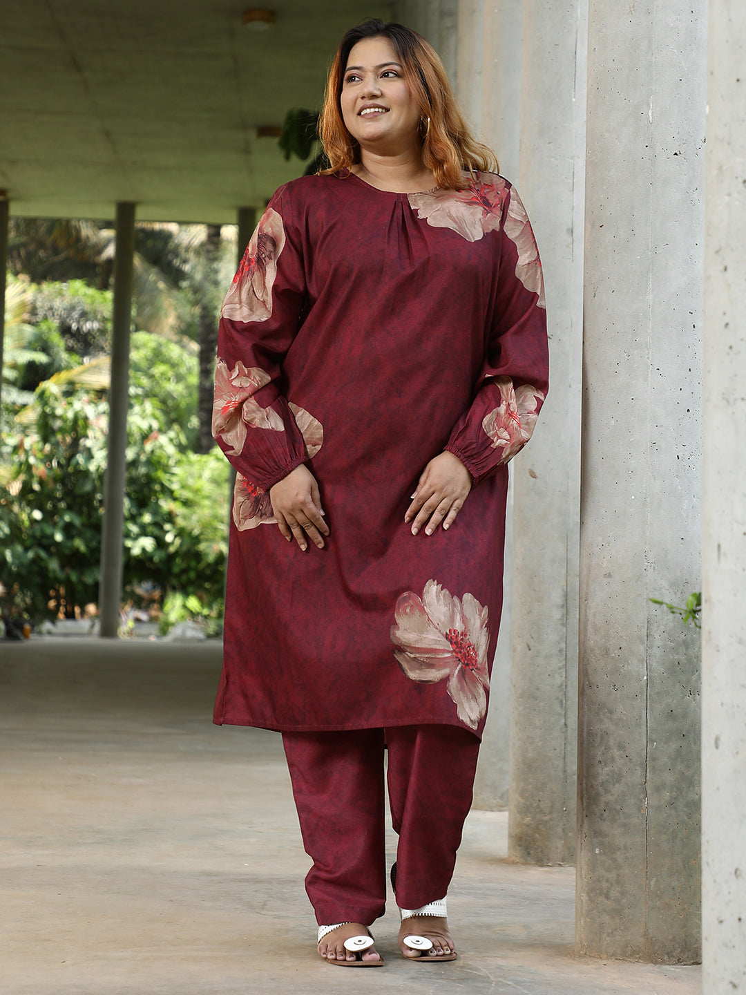 Poppy Flora Kurti With Trousers