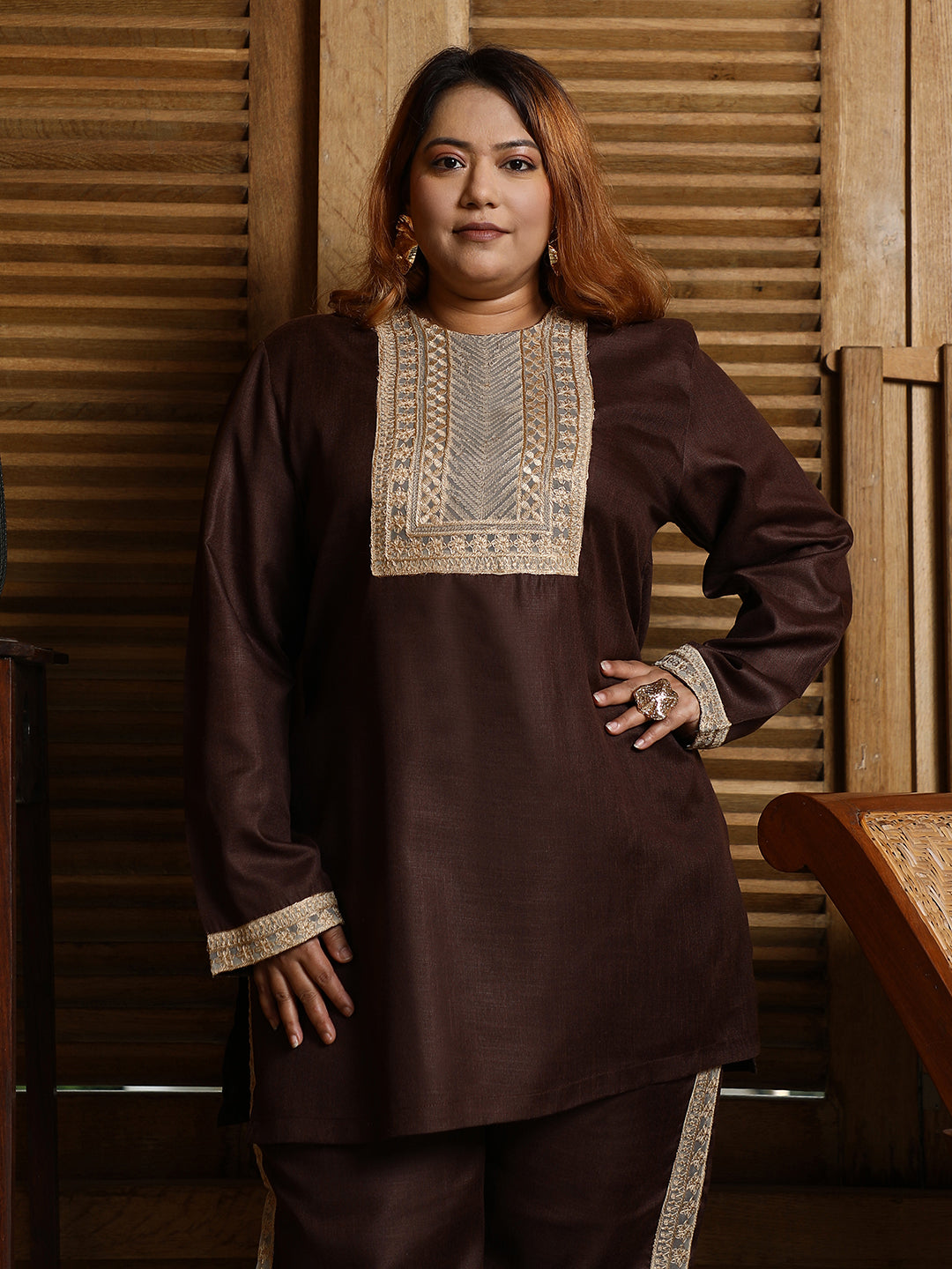 Schiffli-Block Kurta Set