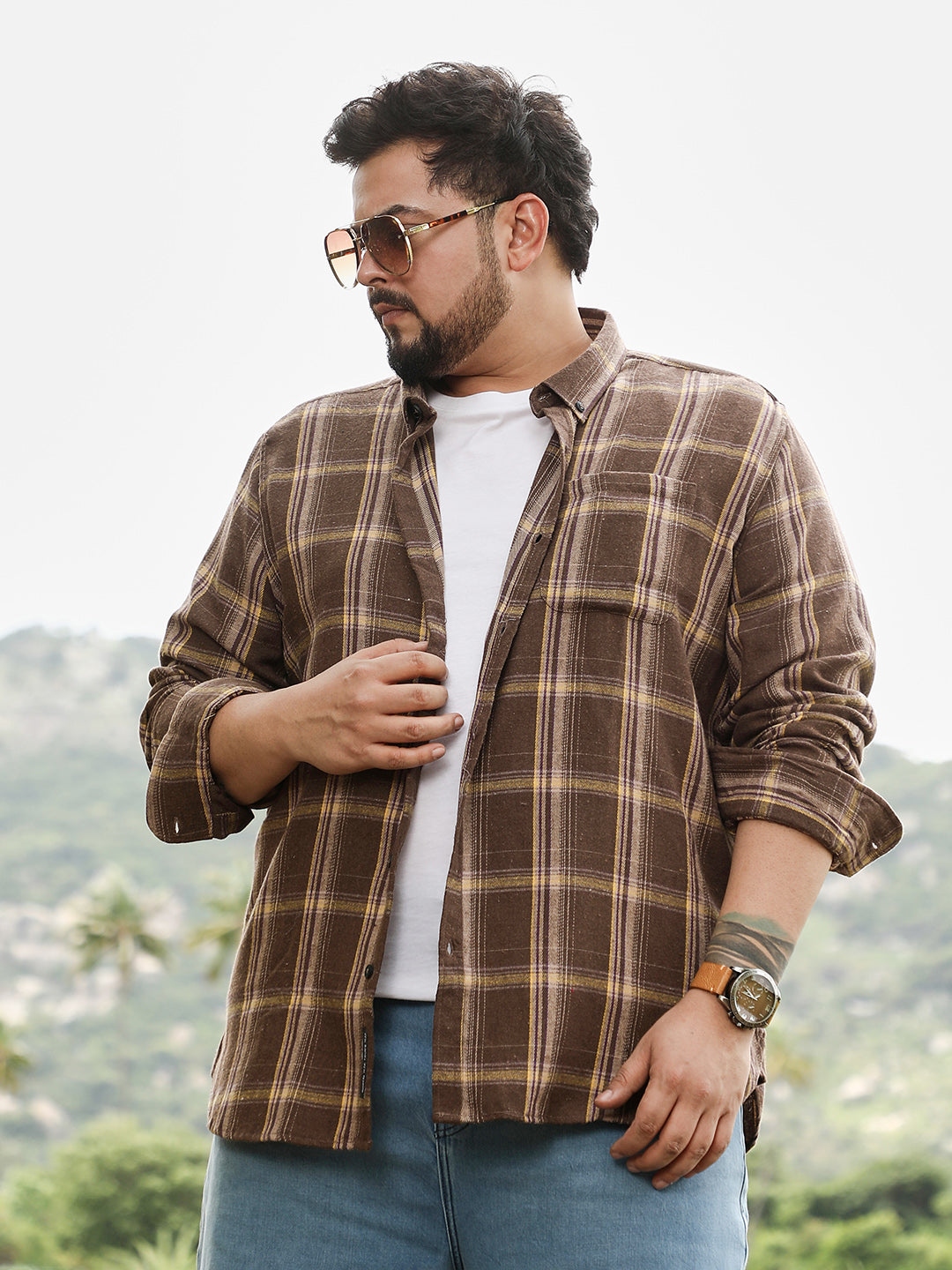 Button-Down Plaid Shirt