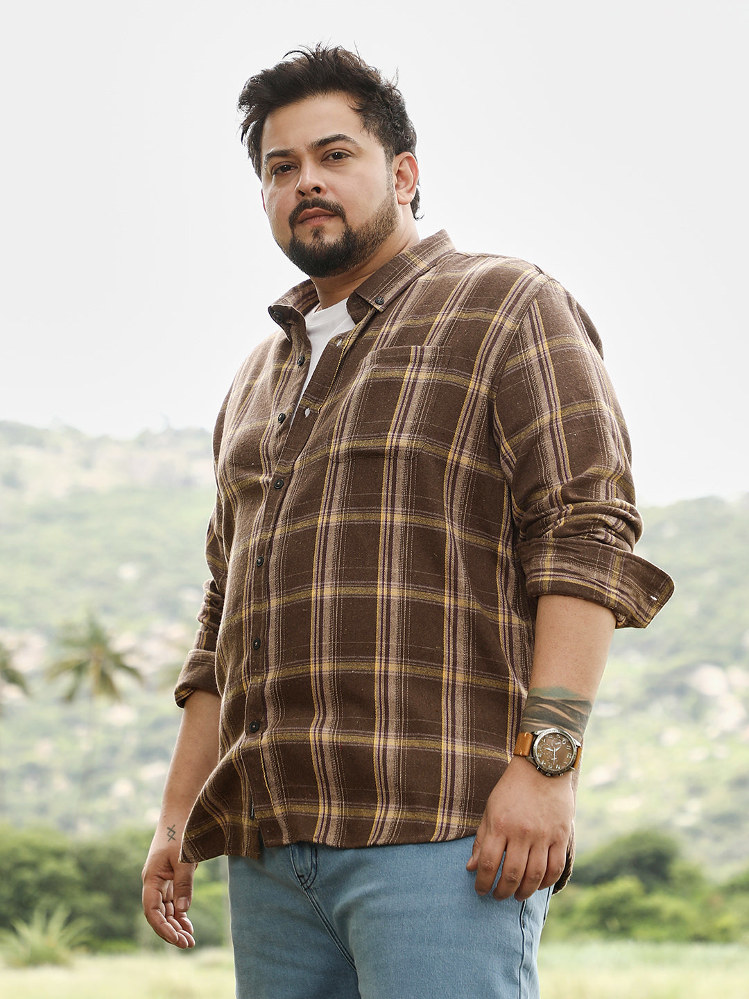 Button-Down Plaid Shirt