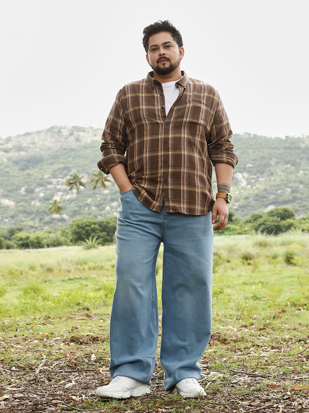 Button-Down Plaid Shirt