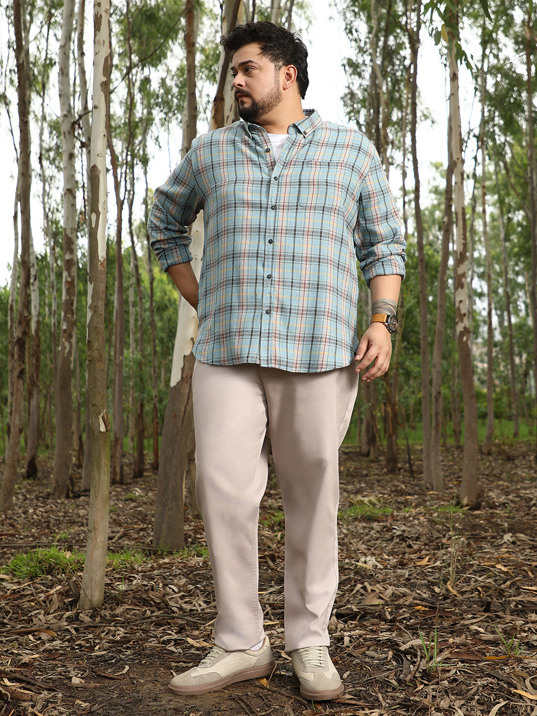 Button-Down Plaid Shirt