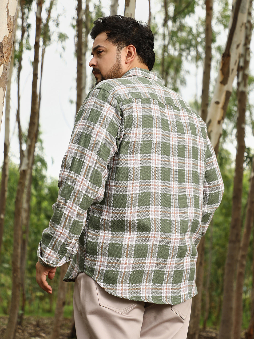 Sonic-Plaid Check Jacquard Shirt
