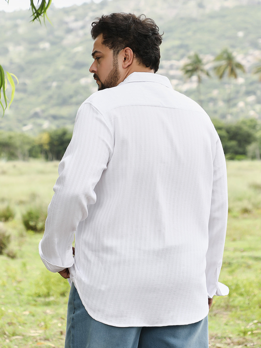 Rope-Stripe Jacquard Shirt