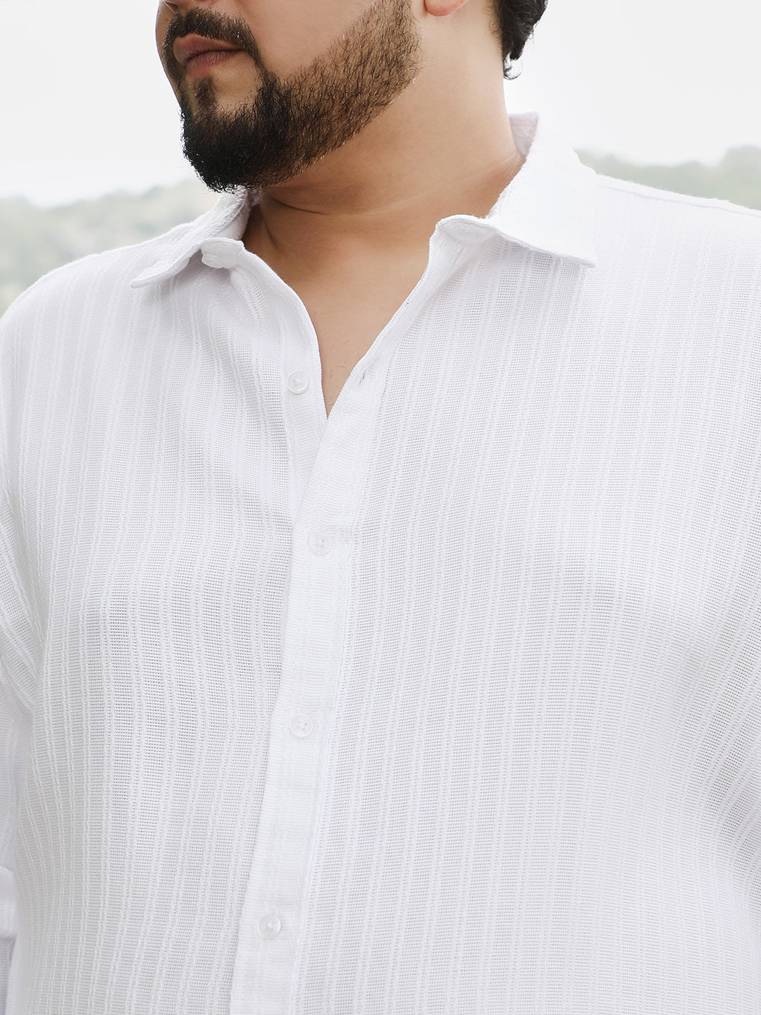 Rope-Stripe Jacquard Shirt