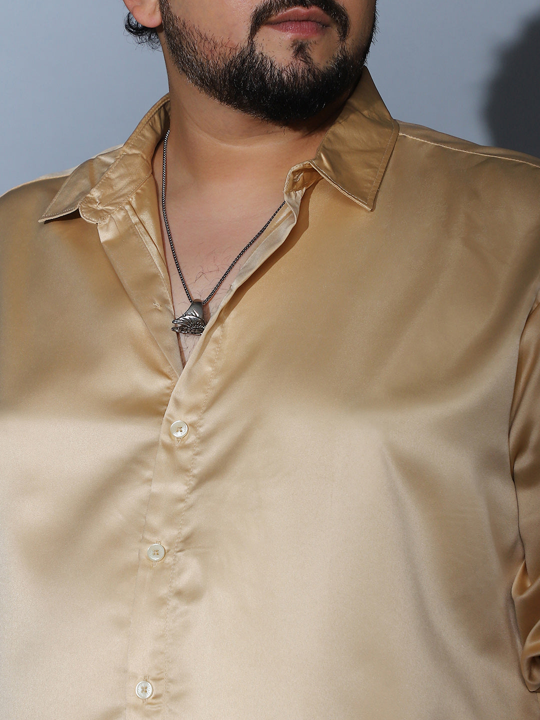 Solid-Satin Regular Shirt