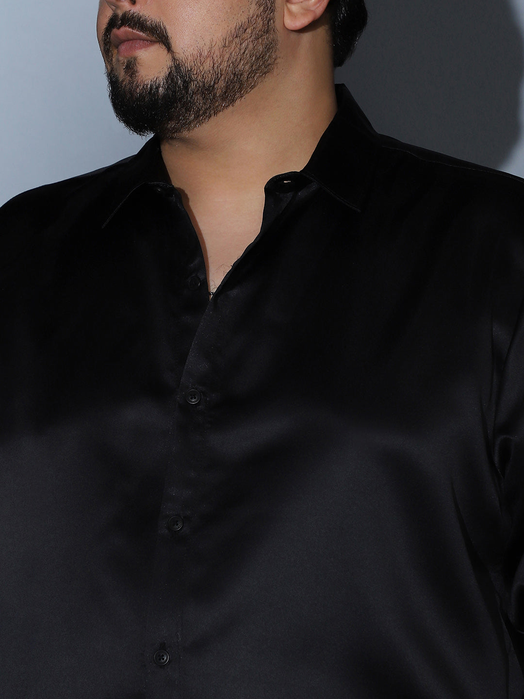 Solid-Satin Regular Shirt