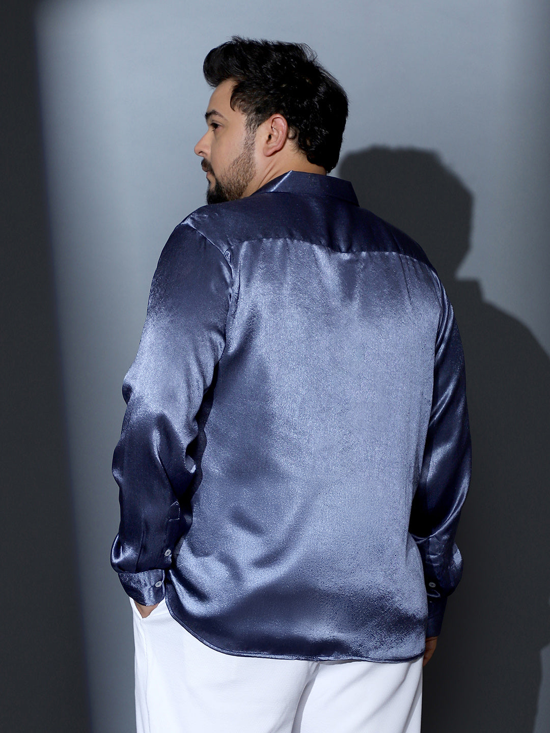 Solid-Satin Regular Shirt