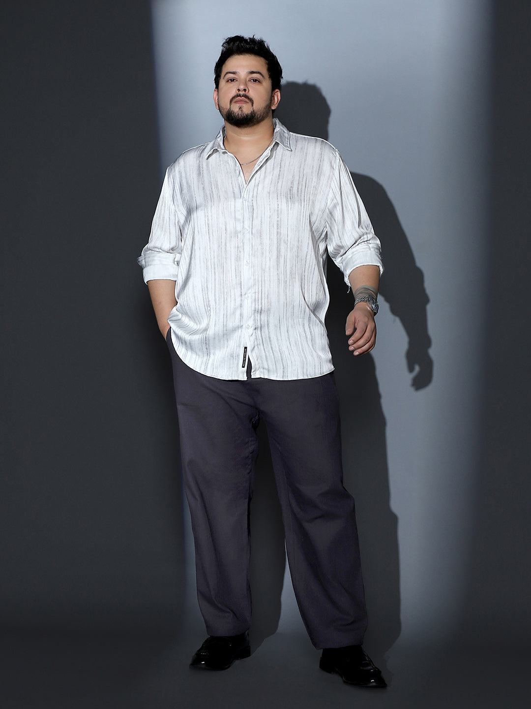 Grazed-Imprint Textured Shirt