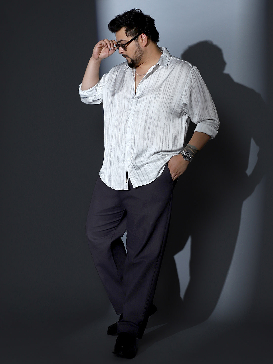 Grazed-Imprint Textured Shirt