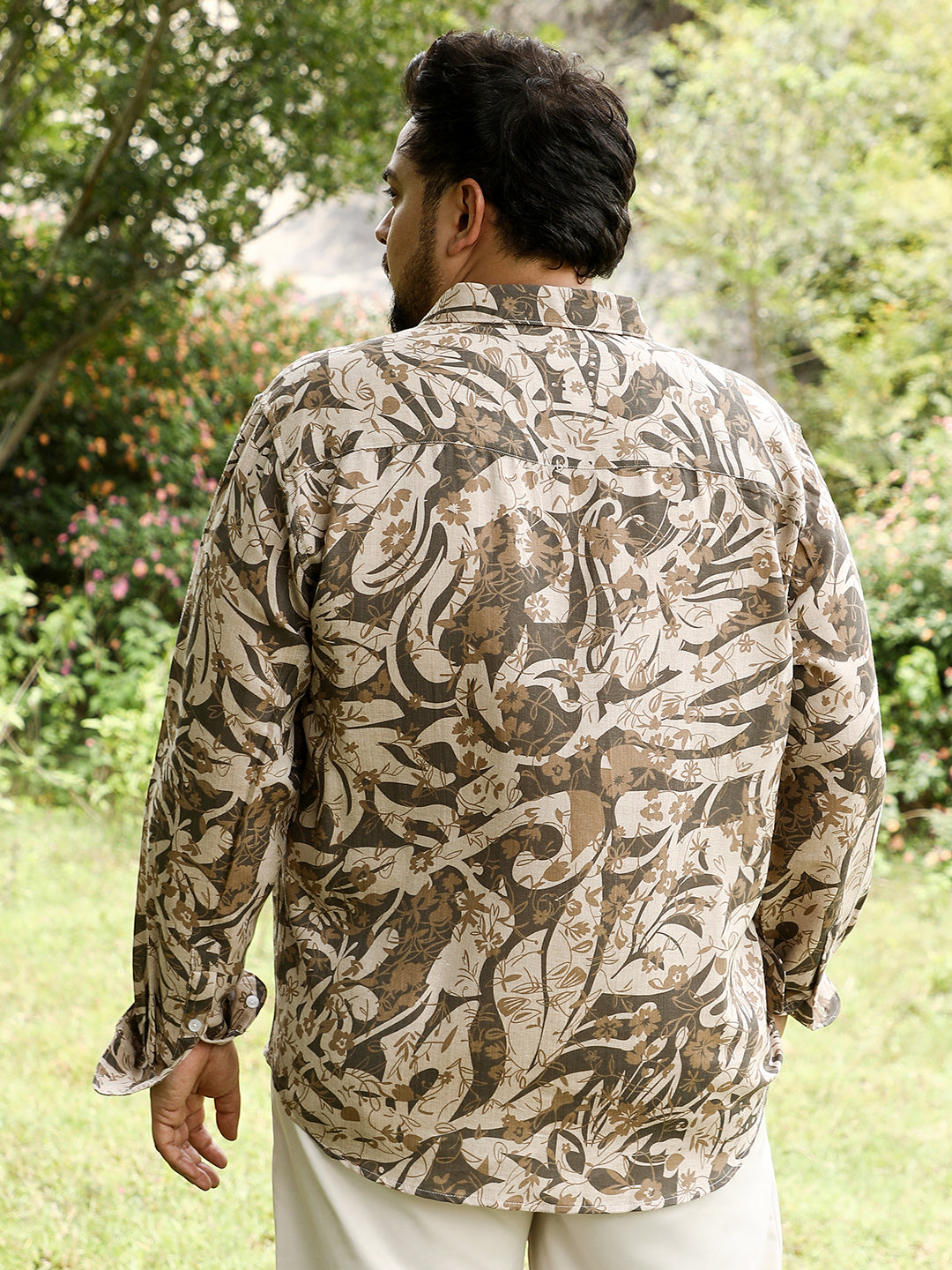 Floral-Block Imprint Shirt