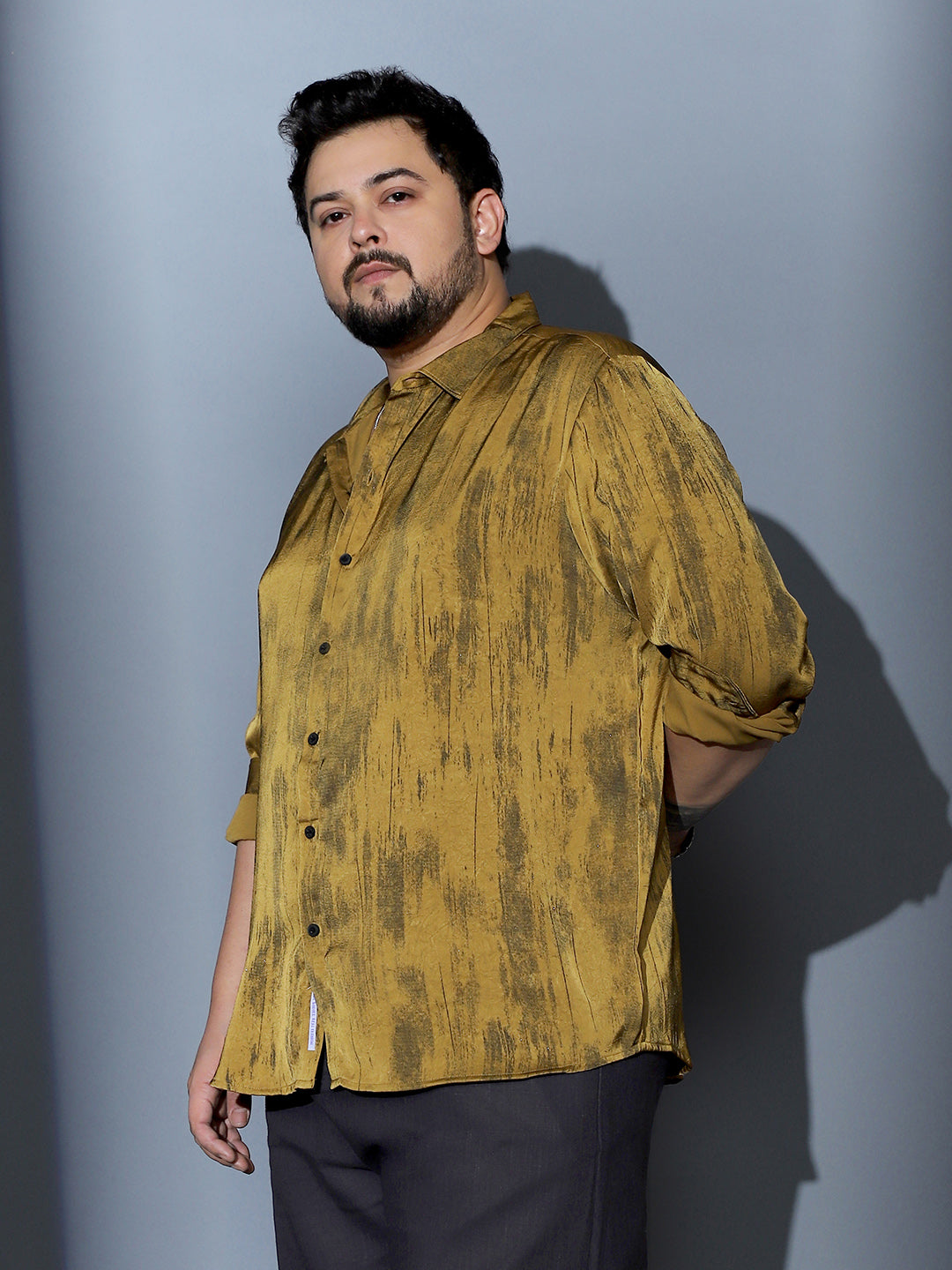 Gleaming-Grazed Satin Shirt