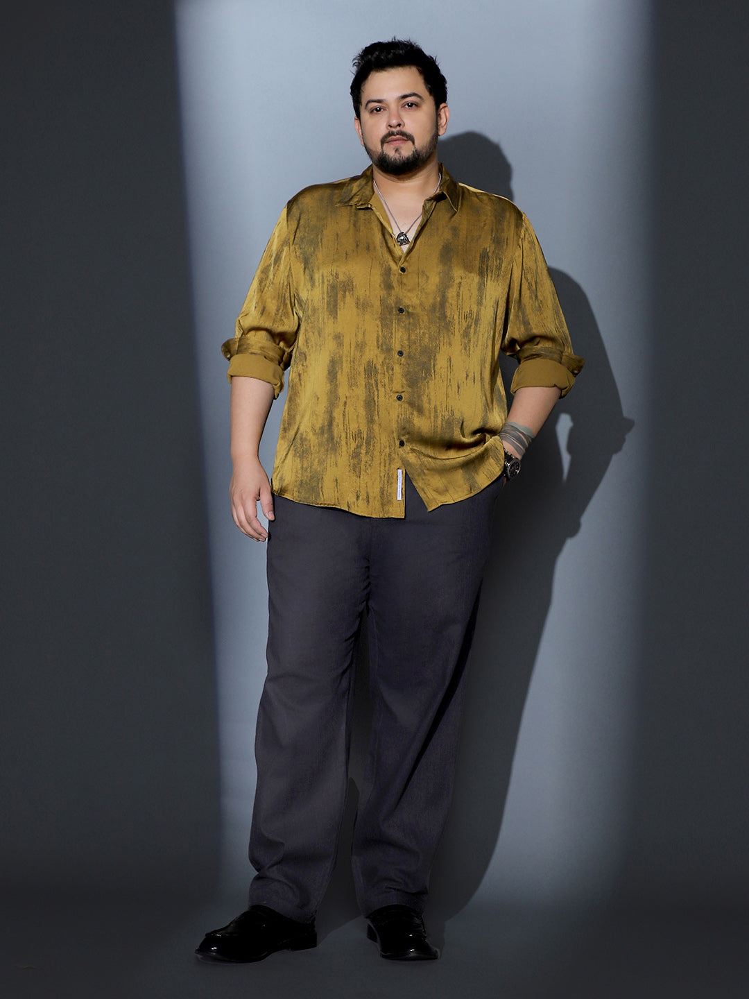 Gleaming-Grazed Satin Shirt