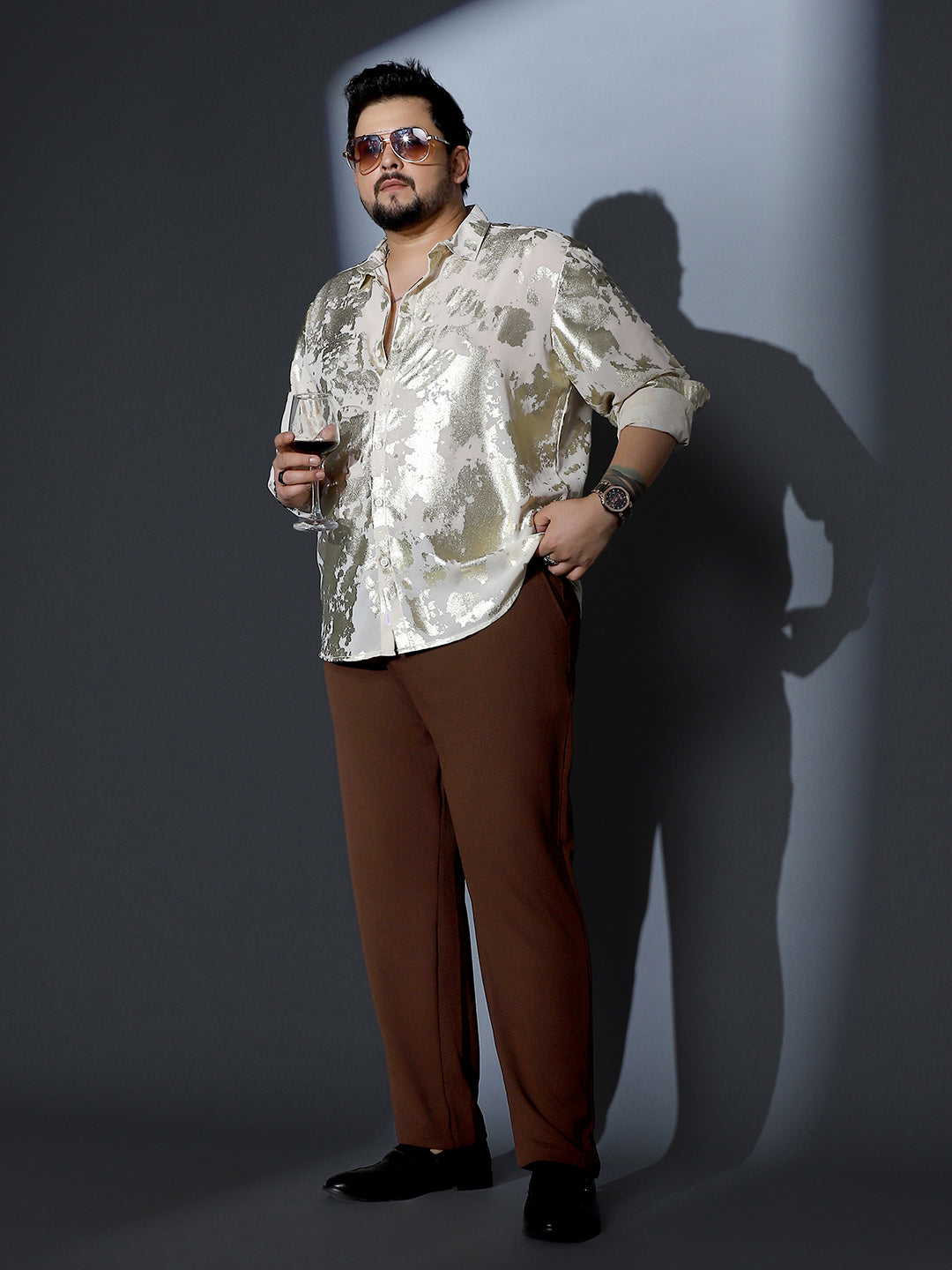 Metallic-Foil Imprint Shirt