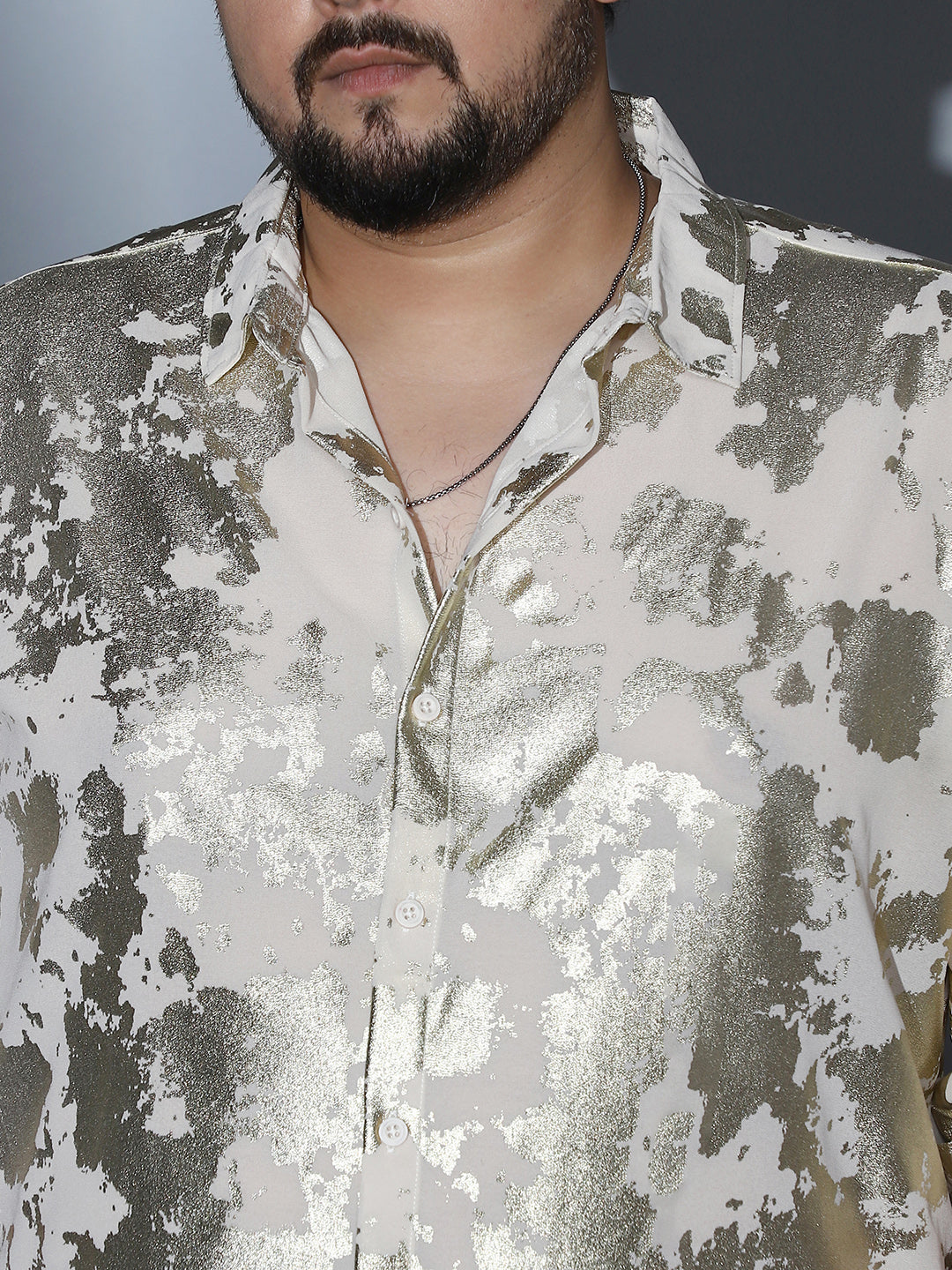 Metallic-Foil Imprint Shirt