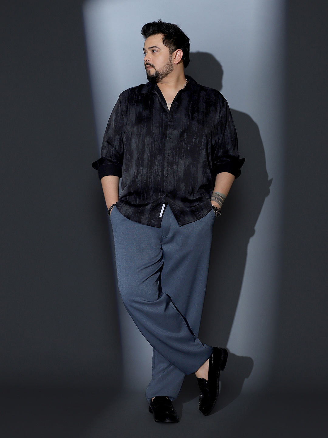 Gleaming-Grazed Satin Shirt
