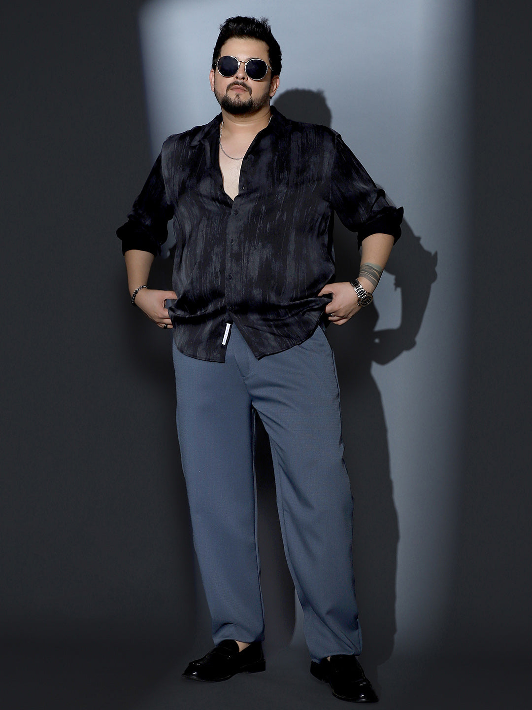 Gleaming-Grazed Satin Shirt