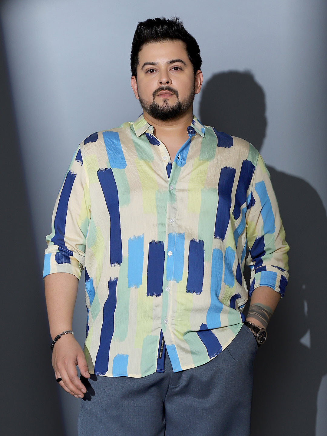 Pigment-Strokes Imprint Shirt