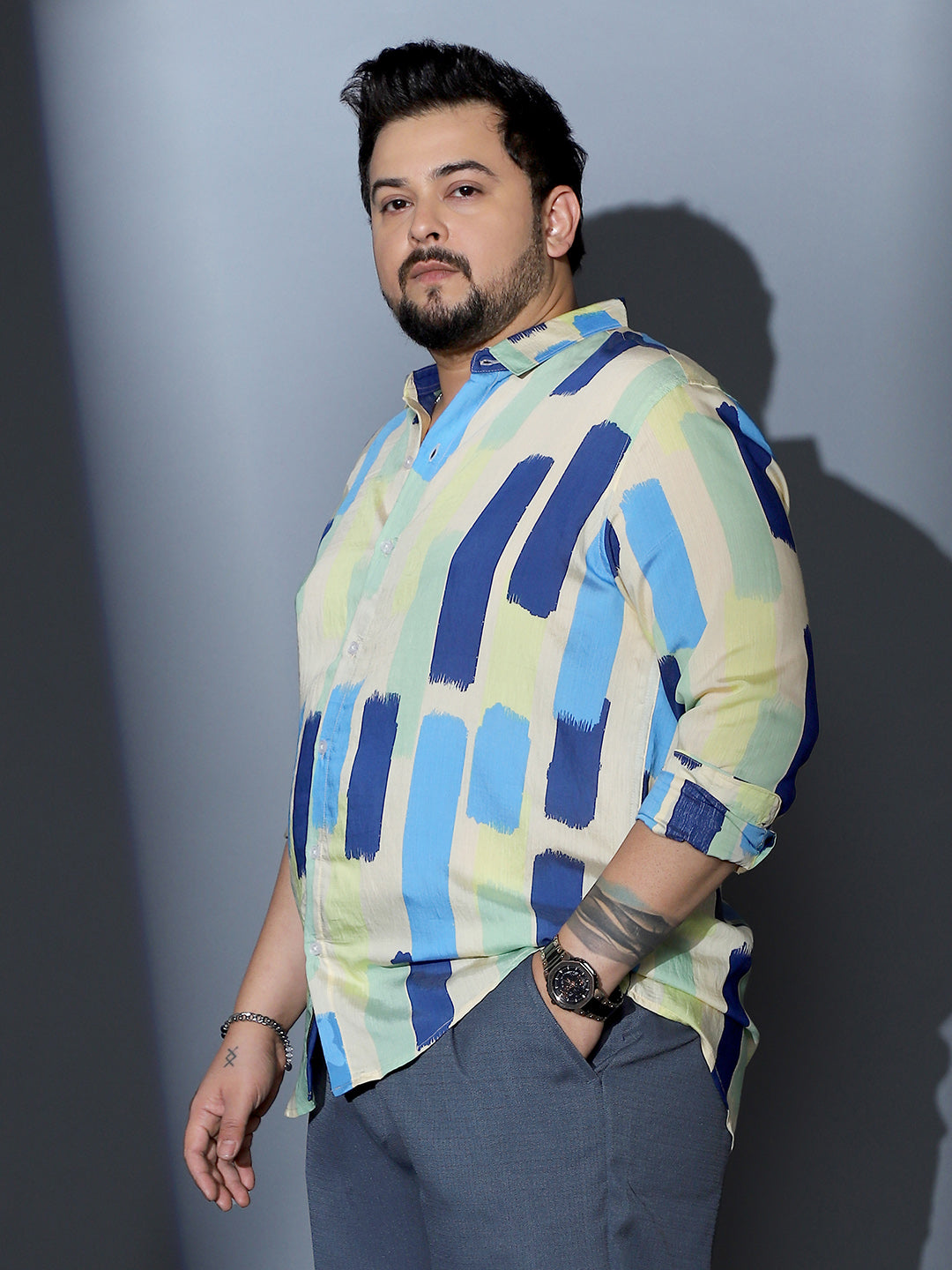 Pigment-Strokes Imprint Shirt