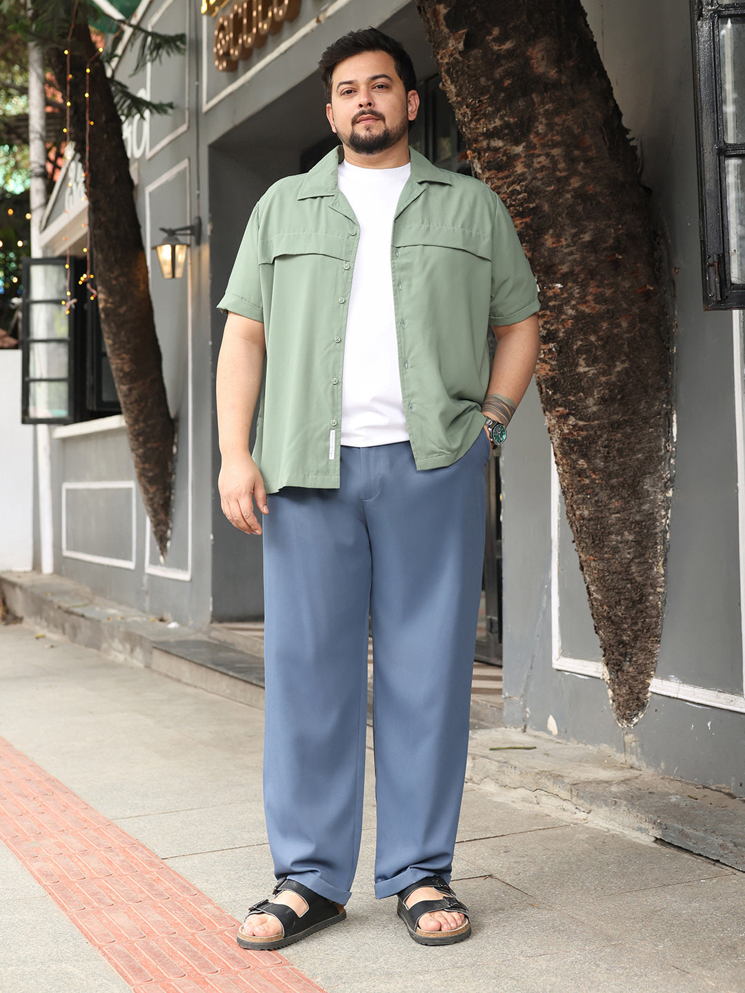 Pleated-Twill Tailored Trousers
