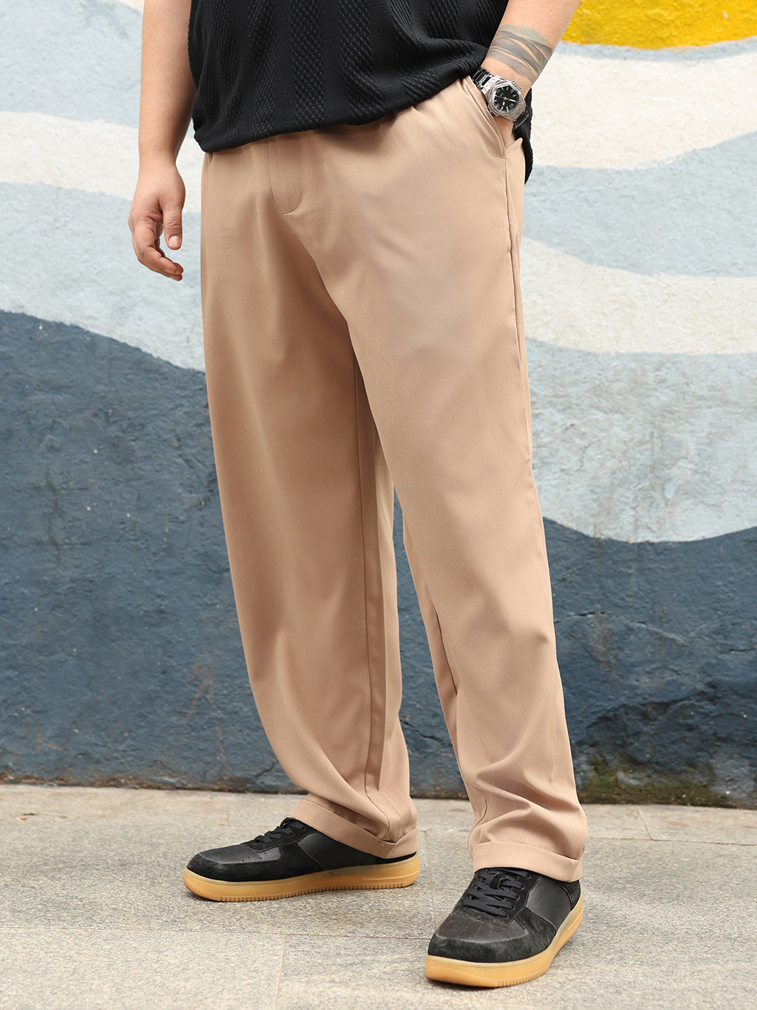 Pleated-Twill Tailored Trousers