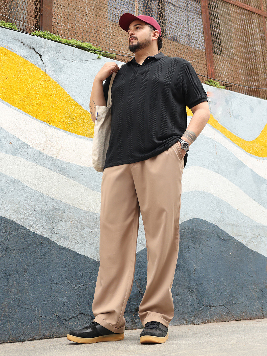 Pleated-Twill Tailored Trousers