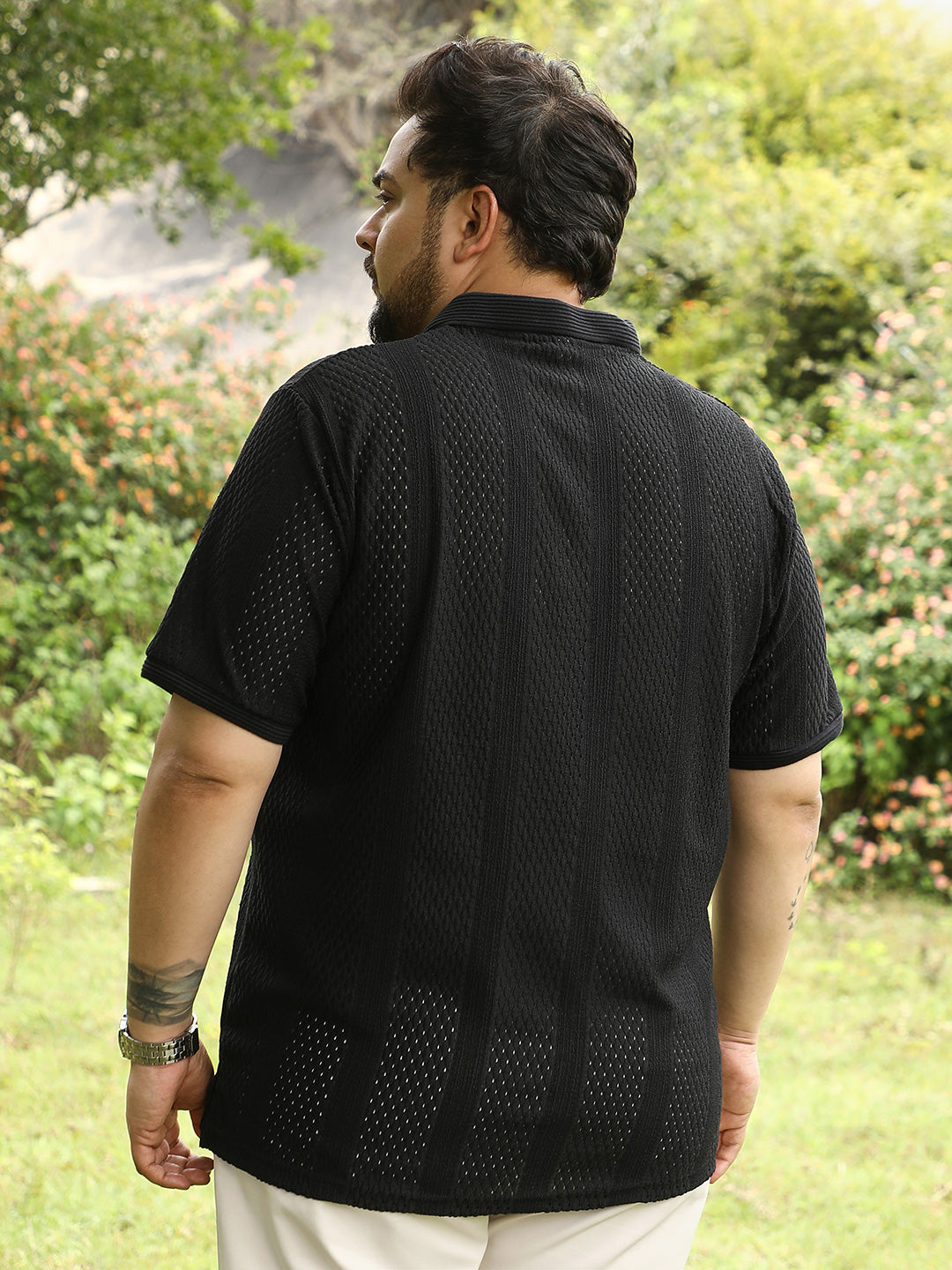 Marquise-Panel Jacquard Polo T-Shirt