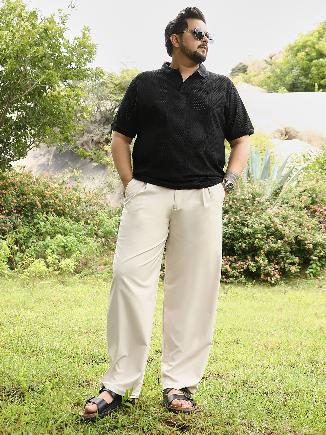 Marquise-Panel Jacquard Polo T-Shirt