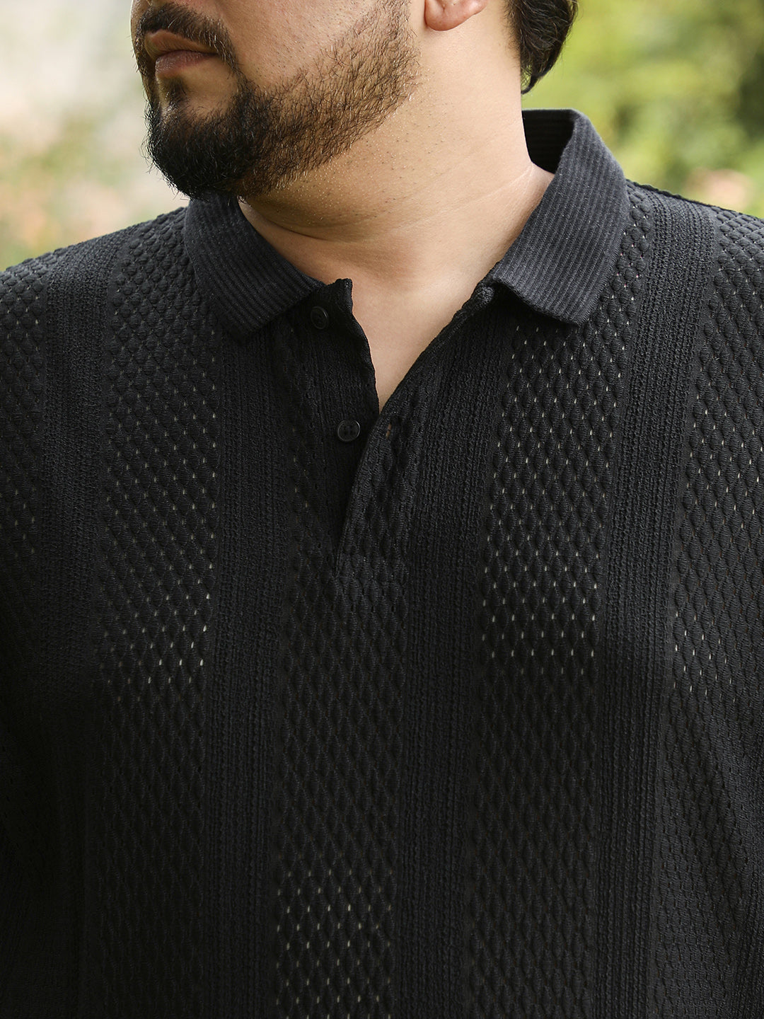 Marquise-Panel Jacquard Polo T-Shirt