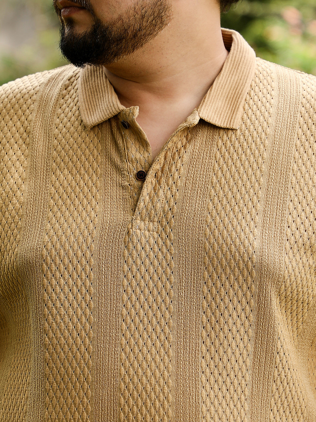 Marquise-Panel Jacquard Polo T-Shirt