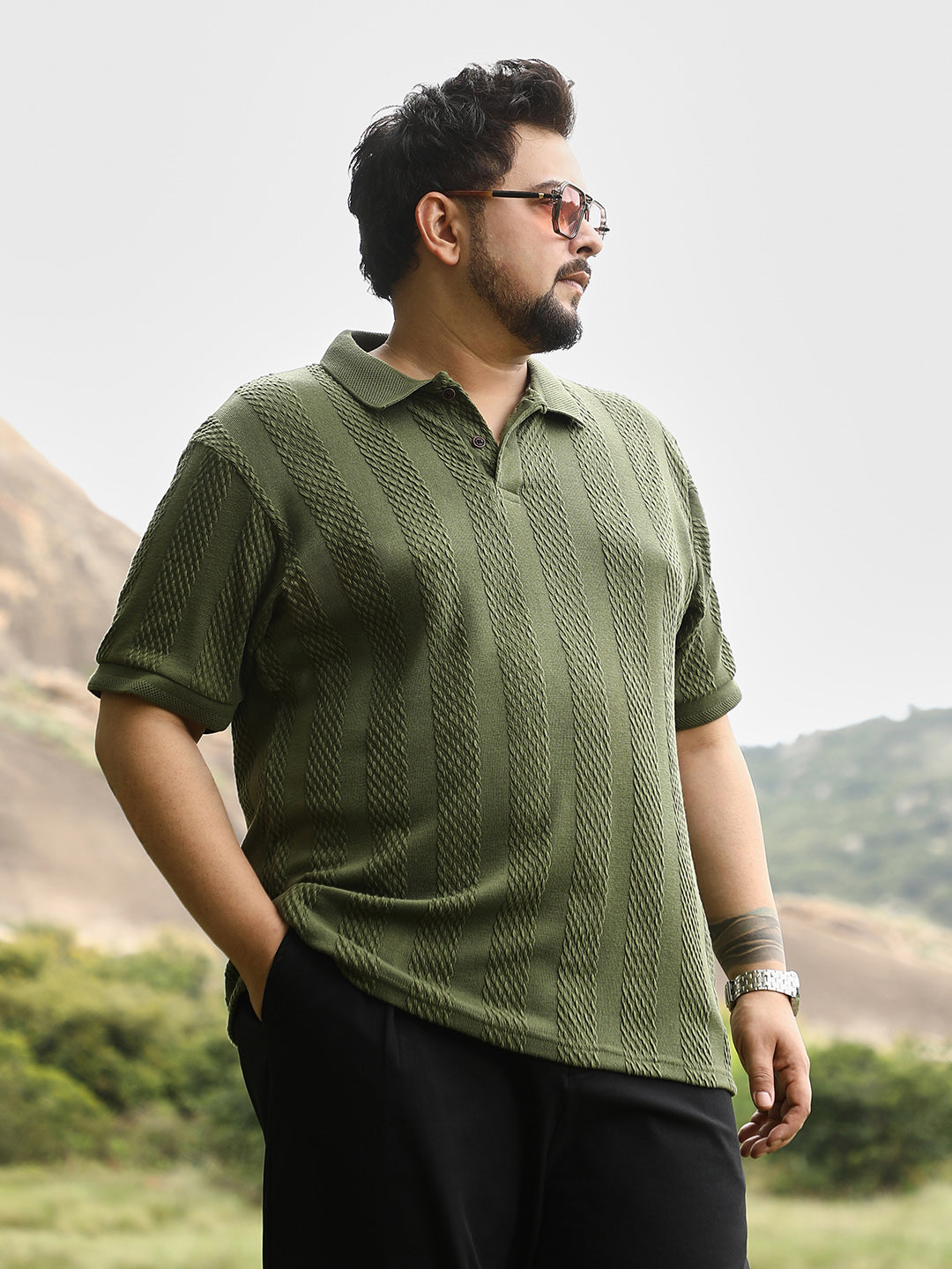 Bi-Panel Polo T-Shirt