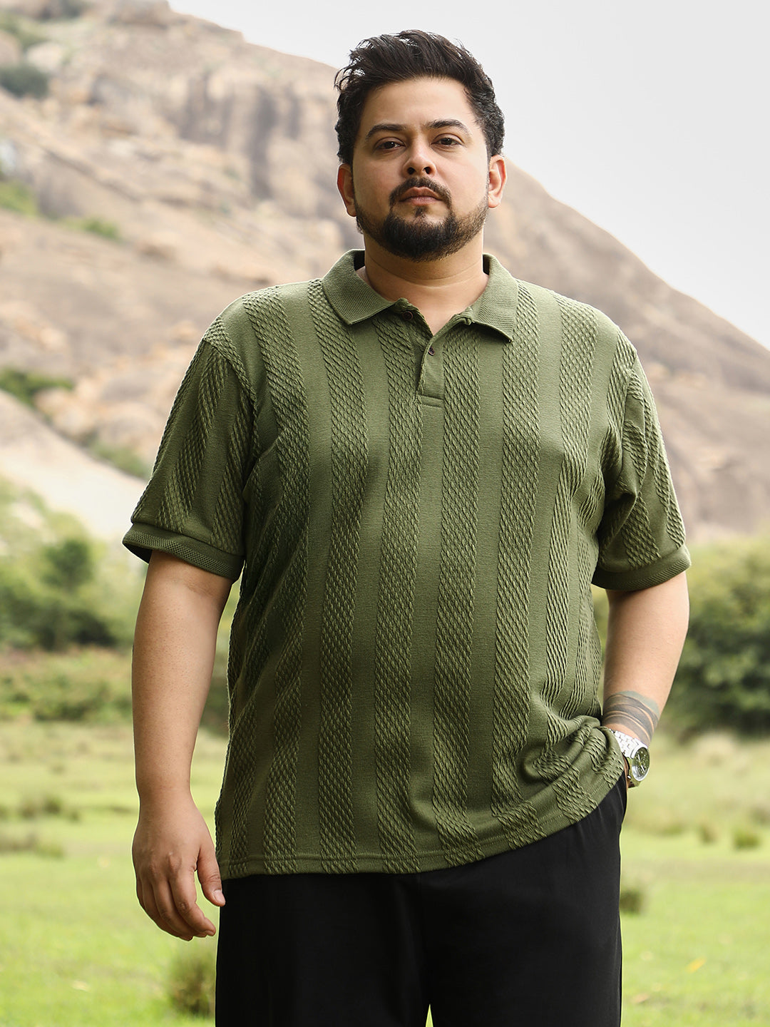 Bi-Panel Polo T-Shirt