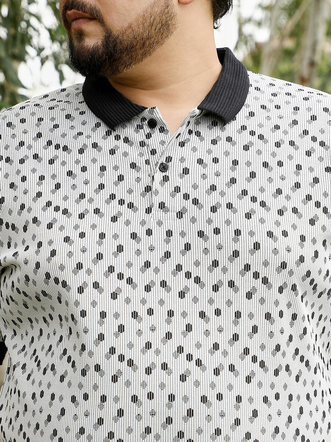 Shadowed-Polka Polo T-Shirt