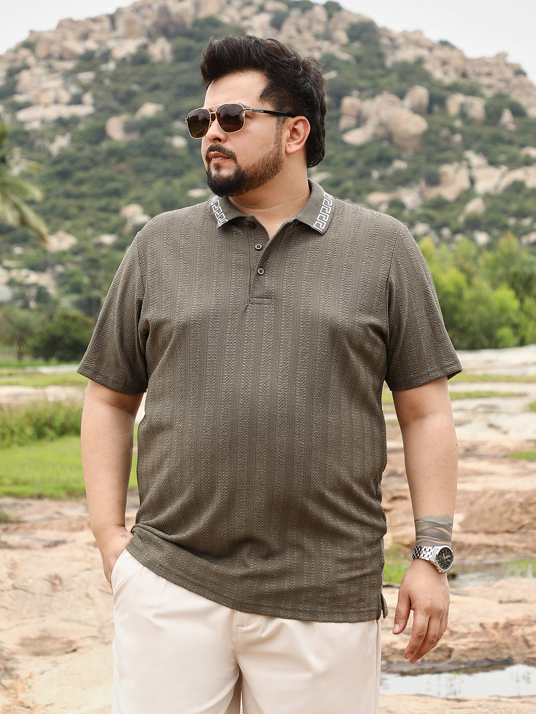 Bi-Panel Polo T-Shirt