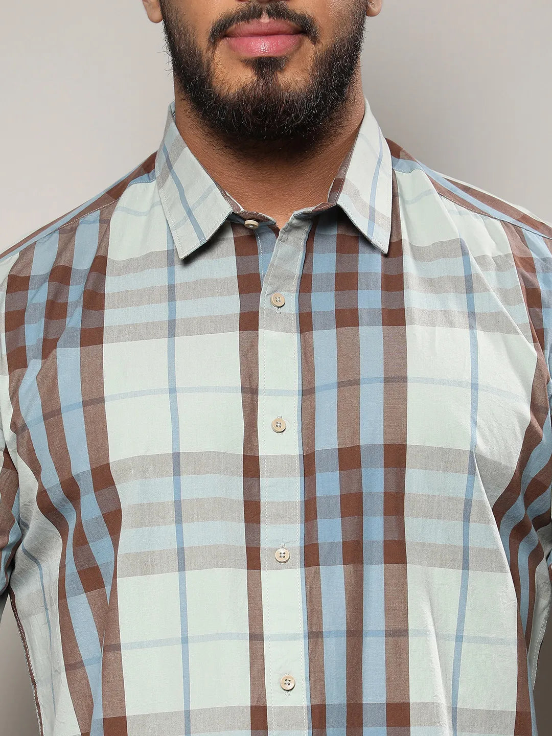 Sage Green Tartan Plaid Shirt