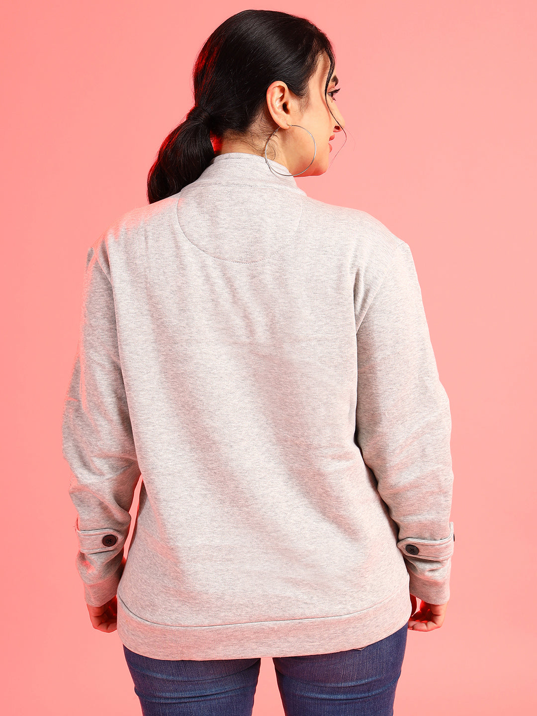 PLUS SIZE WOMEN SOLID JACKET