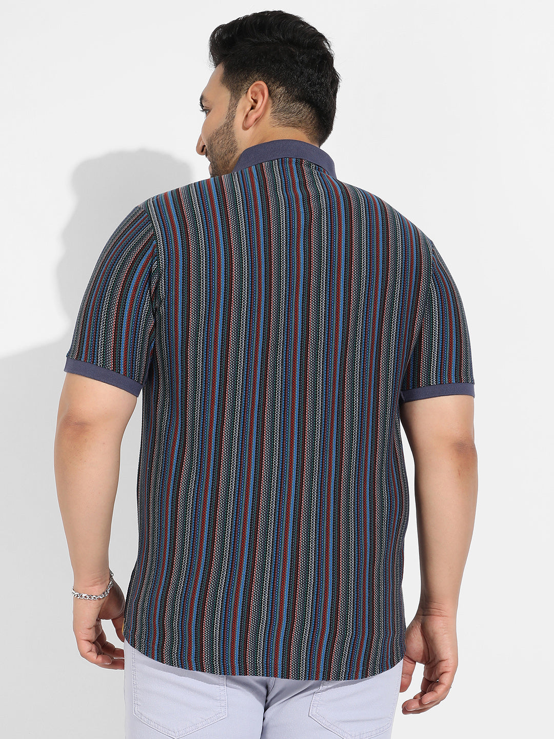 Multicolour Contrast Knitted Shirt
