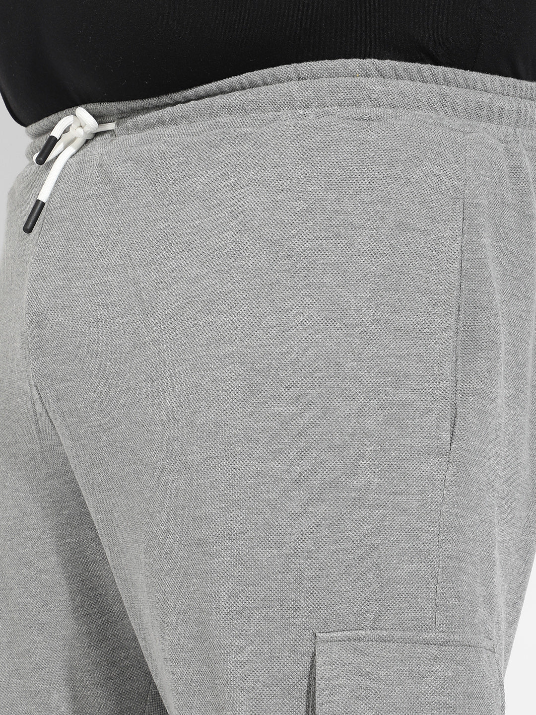 Grey Contrast Striped Cargo Joggers