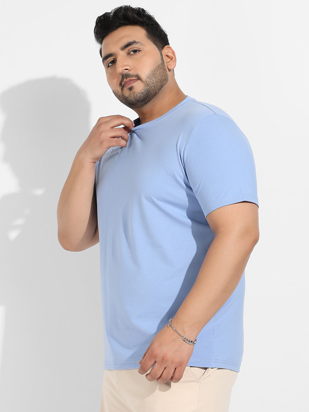 Pastel Blue Basic Regular Fit T-Shirt