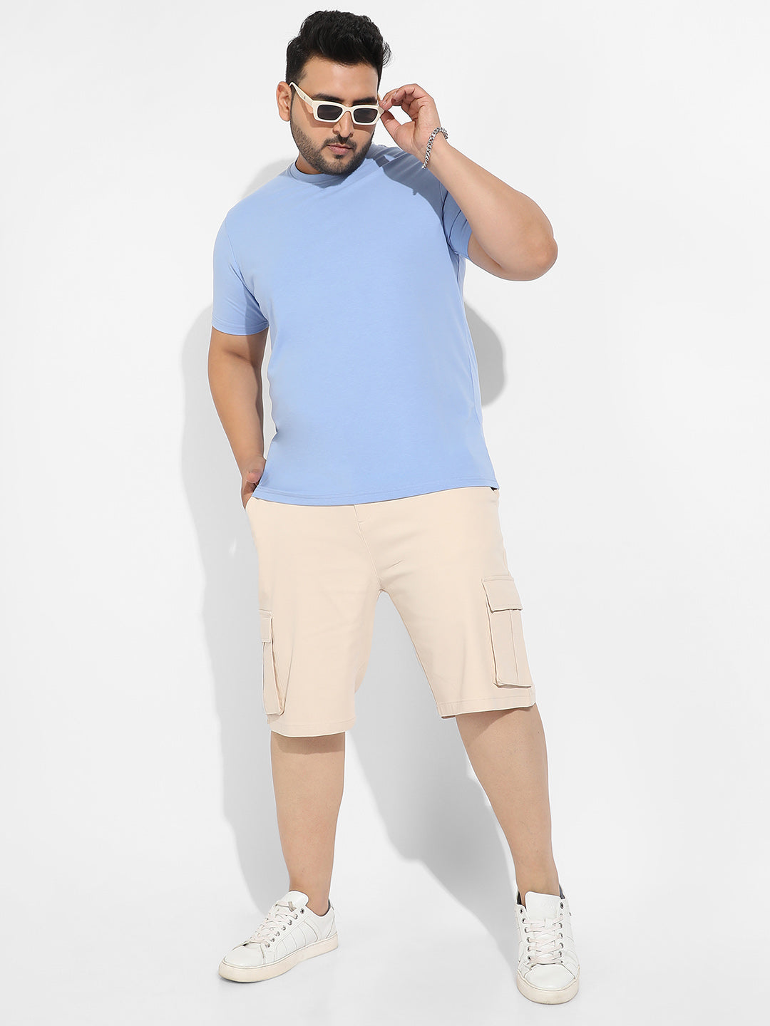 Pastel Blue Basic Regular Fit T-Shirt