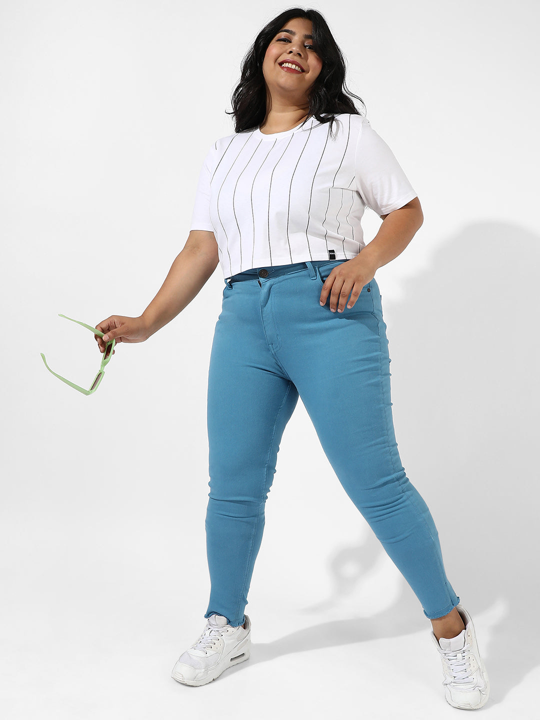 White Pinstripe Top