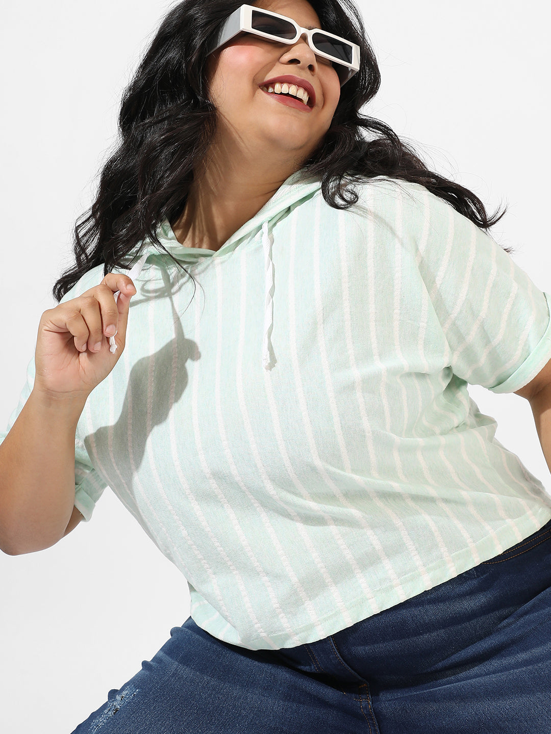 Mint Green Pinstripe Top
