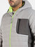 Light Grey Puffer Jacket With Contrast Zipper