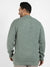 Men Plus Size Olive Green Textured Knit Pullover Sweater