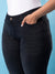 PLUS SIZE WOMEN STYLISH SOLID CASUAL BLACK JEANS
