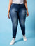 WOMEN SHADED CASUAL NAVY BLUE JEANS