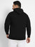Plus Size Men's Black Zip-Front Hoodie With Contrast Drawstring