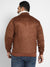 Plus Size Men's Brown Zip-Front Jacket With Fleece Detail