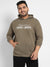 Plus Size Men's Olive Green Happiness Is Hoodie With Kangaroo Pocket