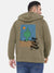 Plus Size Men's Olive Green Not In The Mood Hoodie